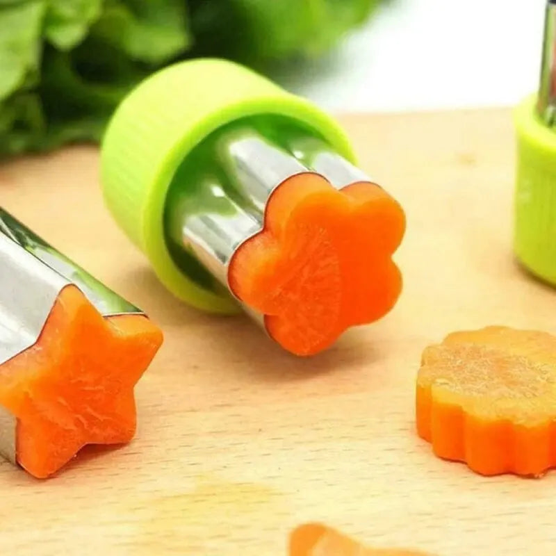 Set de Moldes de Acero Inoxidable para Cortar Vegetales y Frutas 🍅🥒🍉