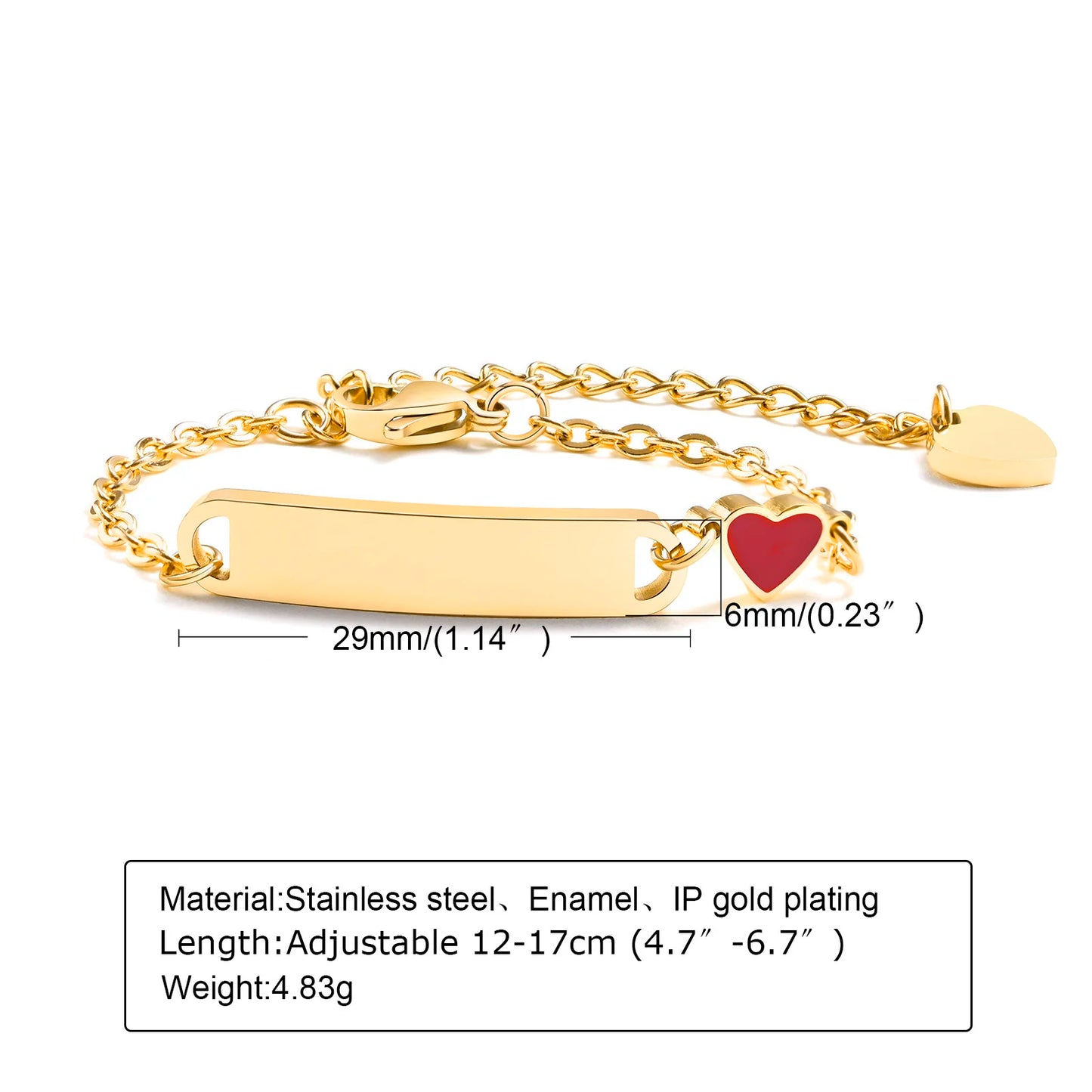 Pulsera Grabable con Corazón Personalizado