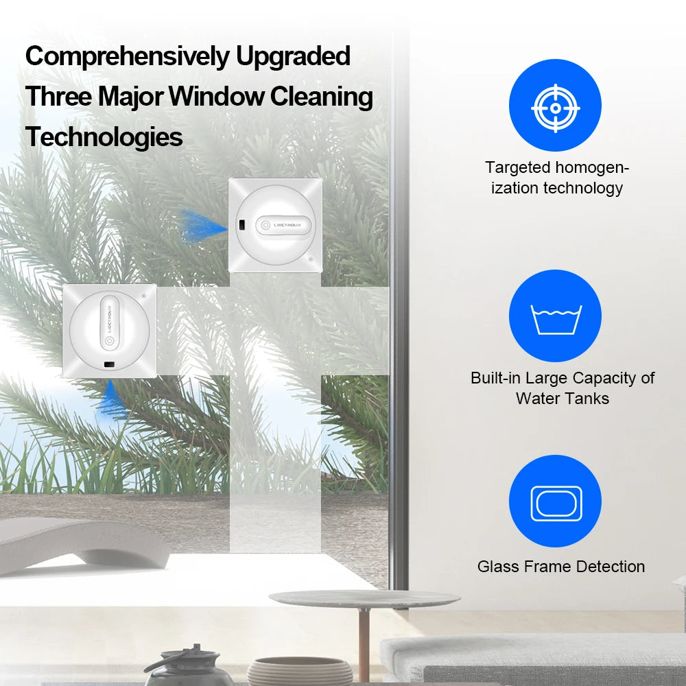 Robot Limpiacristales Liectroux YW209: ¡Limpiador Automático de Ventanas con Pulverización de Agua y Fuerte Succión! 🏡