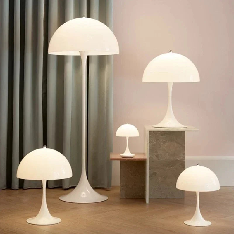 Lámpara de Pie Mushroom Moderna Blanca con Tecnología LED - Certificada y Regulable