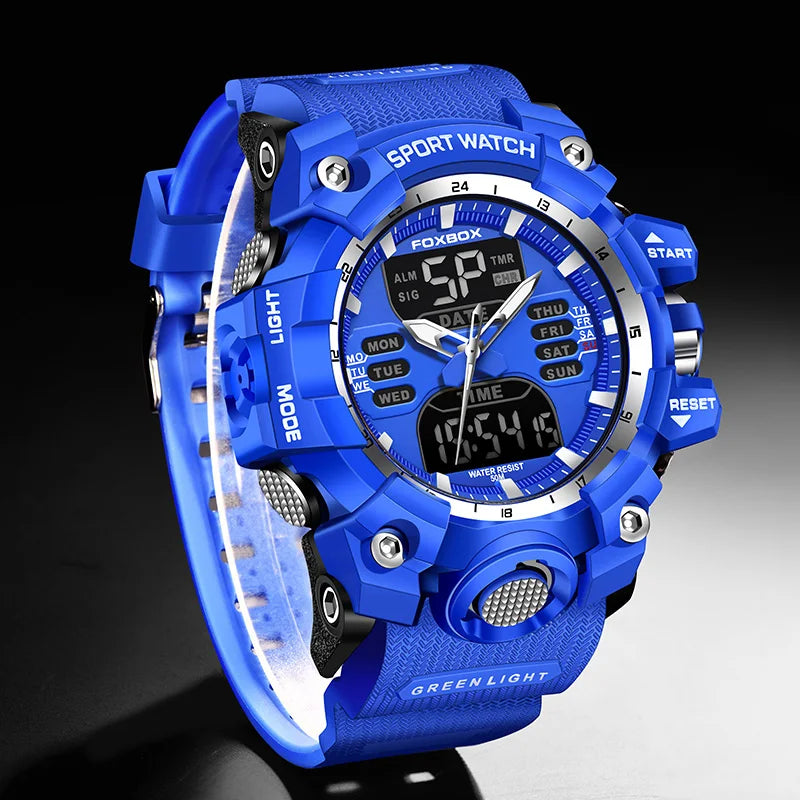 Reloj LIGE Deportivo para Hombre con Doble Pantalla y Resistente al Agua 5 bares