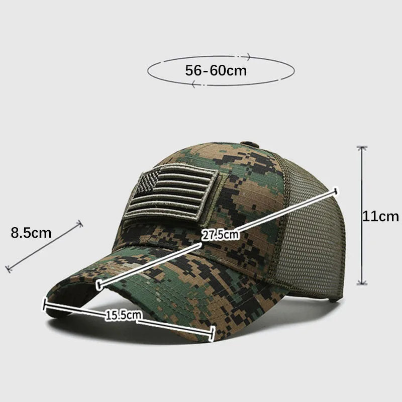 Gorro de Béisbol Hombre Camuflaje Bandera Americana 🧢