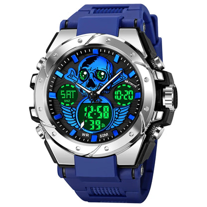 Reloj de Cuero STRYVE Skull para Hombre con Diseño de Esqueleto y Resistencia al Agua