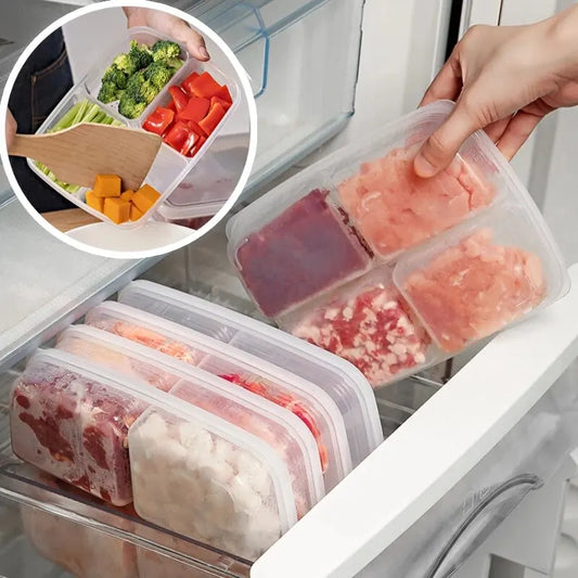 Organizador de Alimentos Premium con 4 Compartimentos Transparentes - ¡Orden y Elegancia en tu Cocina! 🌟