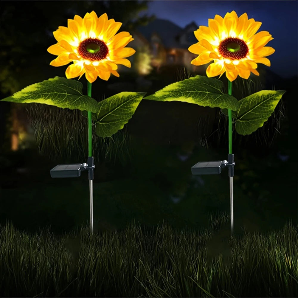 Luces Solares de Girasol LED Simulation Sunflower - Jardín Encantador 🌻