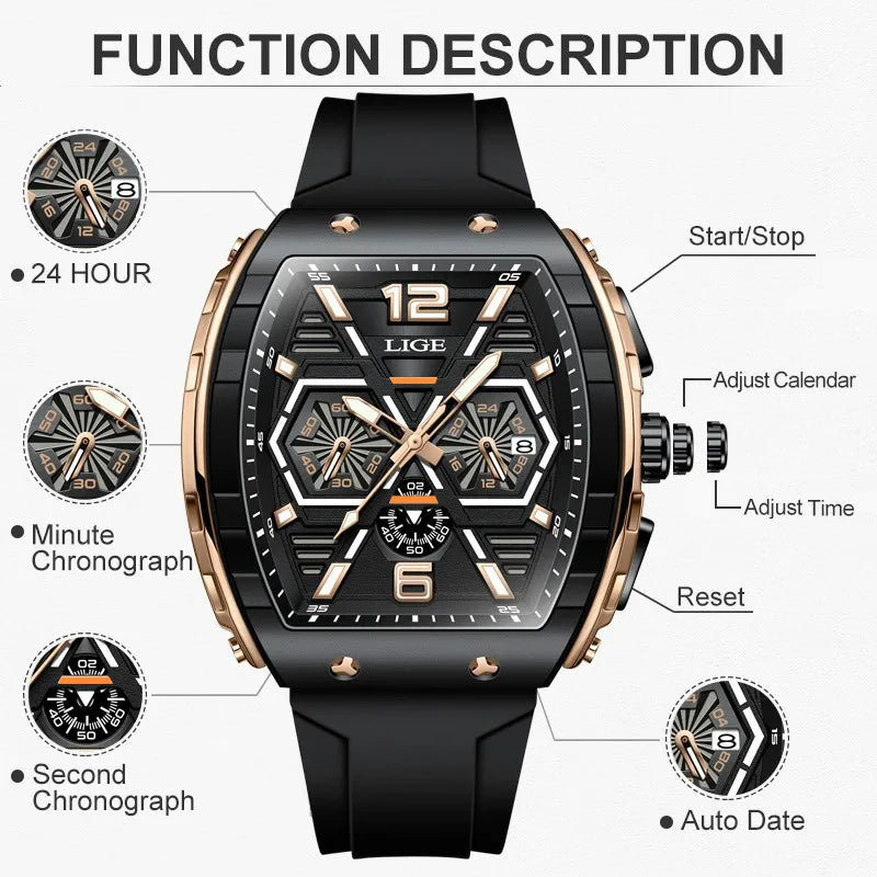 Reloj Masculino LIGE: Elegancia Deportiva y Durabilidad Elevada 🌟