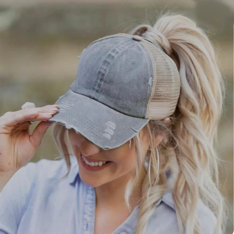 Gorra Vintage Ponytail Mujer: Estilo Único y Ajuste Perfecto