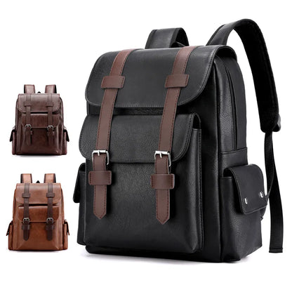 Mochila de Cuero PU para Hombre DIDA BEAR con Estilo Casual y Amplia Capacidad