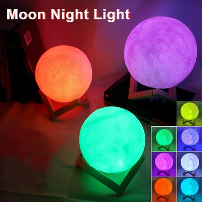 Lámpara de Luna LED 8cm con Soporte: ¡Ilumina tu Cuarto! 🌟