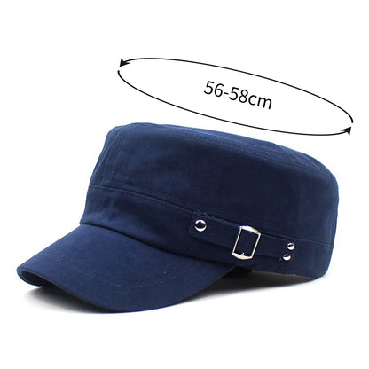 Gorra Táctica Plana de Estilo Militar - Protección Solar y Sofisticación 🌟 ¡Deslumbra con Elegancia y Atrevimiento! 🧢