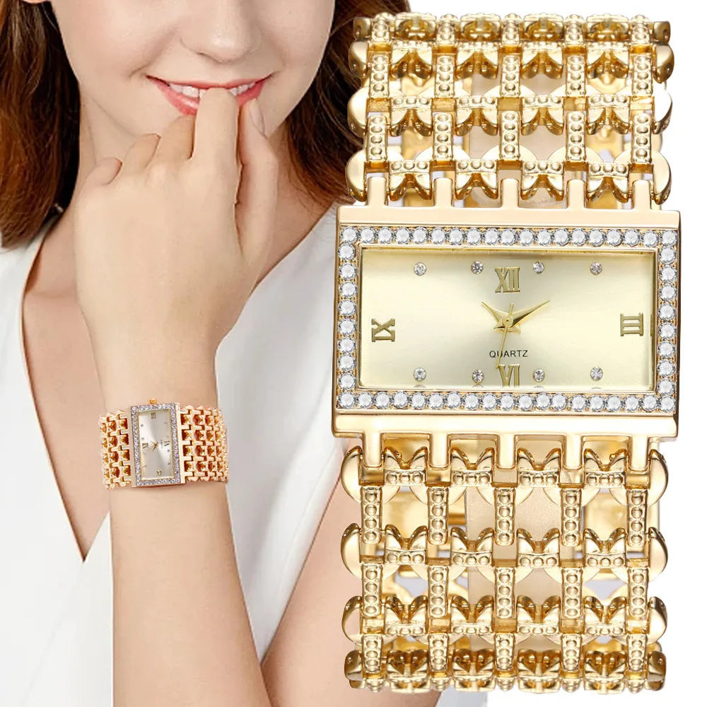 Reloj UTHAI W29 Mujer: Elegancia en Oro con Diamantes