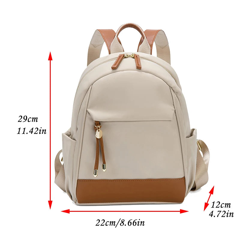 Luxury Women's Backpacks Small 2024 Fashion Colorblock Casual Commuting Work Bag Lightweat Waterproof Nylon College Bags Korean