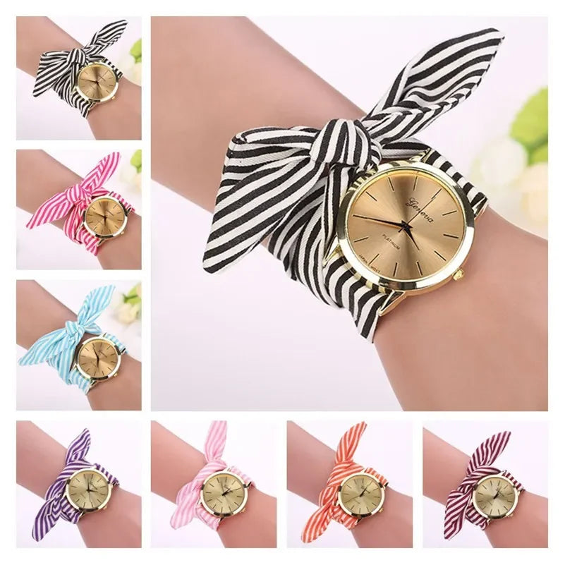 Reloj de Pulsera de Tela MOONBIFFY - Estilo Floral y Personalizado