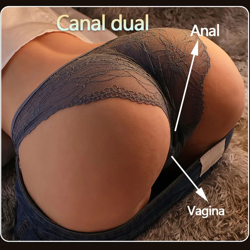 Muñeca Sexual Lifesize Woman Big Butt 3D con Vagina Artificial de Doble Canal