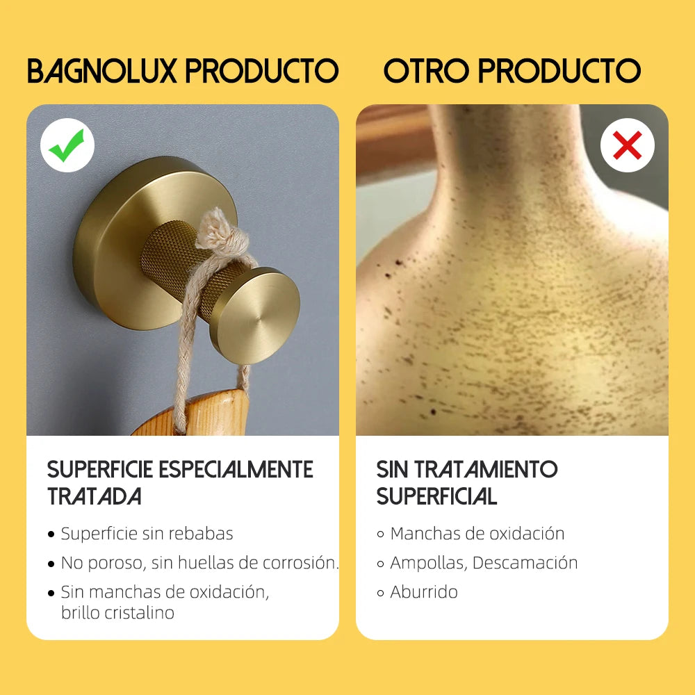 Set de Accesorios de Baño Bagnolux Oro Cepillado - Elegancia y Durabilidad ¡Directo desde España!