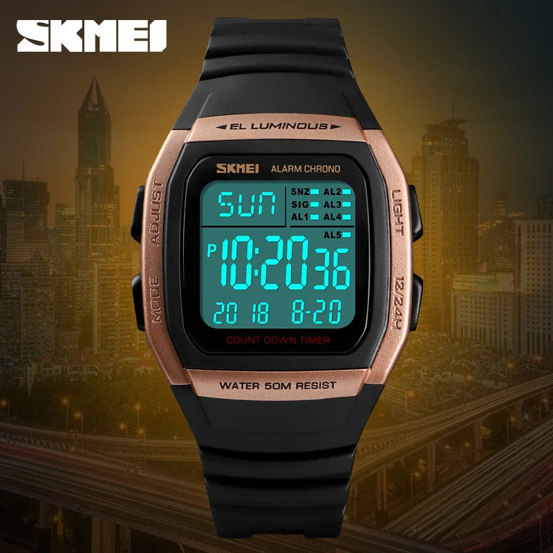 Reloj Deportivo SKMEI 1278: Dual Time, Resistente al Agua, Cronógrafo