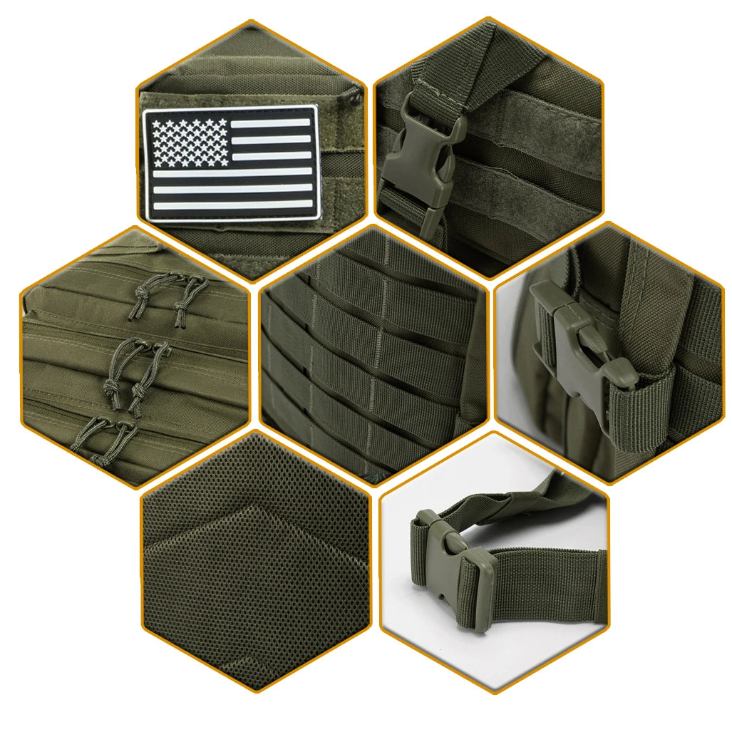 Mochila Militar Táctica QT&QY 30/50L para Hombre - Resistente, Cómoda y Versátil