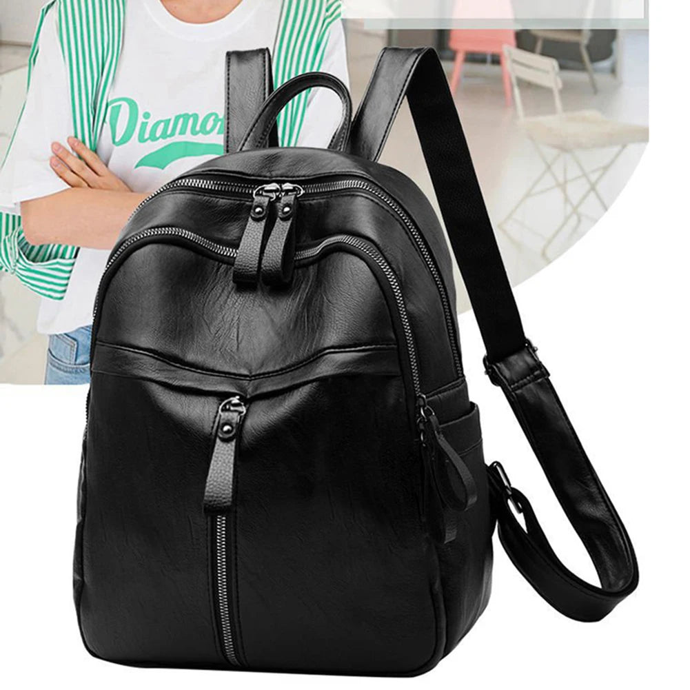 High Quality Youth PU Leather Backpack For Teenage Girls School Bag Designer Large Capacity Antitheft Shoulder Bags Travel Bag