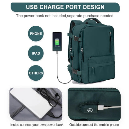 Mochila de Viaje de 35L con Carga USB: Estilo, Funcionalidad y Durabilidad en Uno ✈️🎒