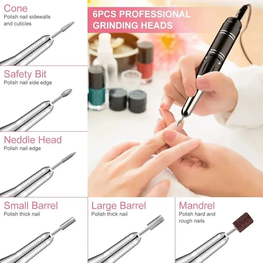 Set de Manicura Profesional Recargable 35000RPM - ¡Uñas Perfectas en Casa!