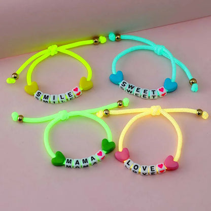 Set de Pulseras Brillo Neon con Mensajes de Amor y Amistad