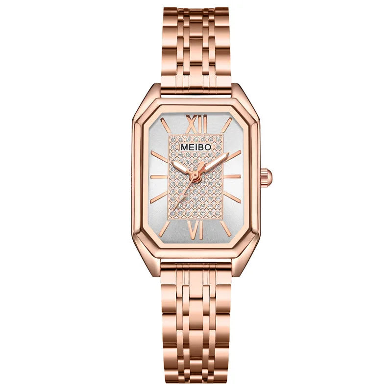 Reloj de Lujo para Mujer en Acero Inoxidable con Diseño Rectangular y Estilo Moderno - Variedad de Colores - ¡Ideal para Regalar!