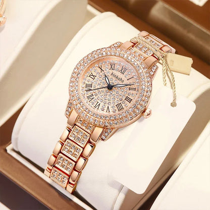 Reloj de Mujer de Lujo con Diamantes y Zirconia - Acero Quirúrgico