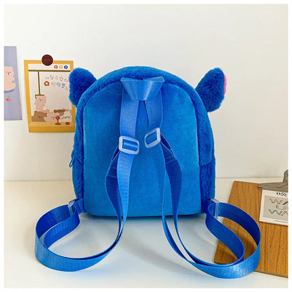 3 Colors Disney Stitch Plush Backpack Fashion 3D Schoolbag for Children Girls Cute Anime Modeling Backpack Kids Stationery Bag