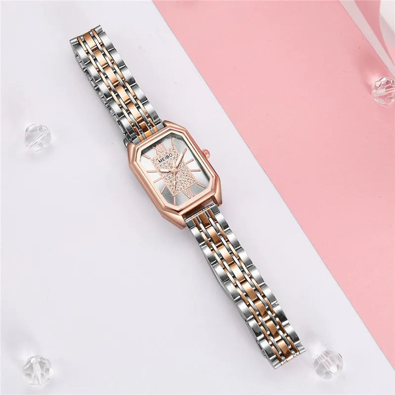 Reloj de Lujo para Mujer en Acero Inoxidable con Diseño Rectangular y Estilo Moderno - Variedad de Colores - ¡Ideal para Regalar!