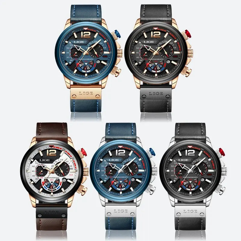 Reloj LIGE Fashion Watch Man Luxury Chronograph Sport - ¡Elegancia y estilo en cada momento!