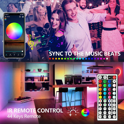 Tiras LED RGB5050 Mikenoon: Ambiente Personalizado y Control RemotoAPP