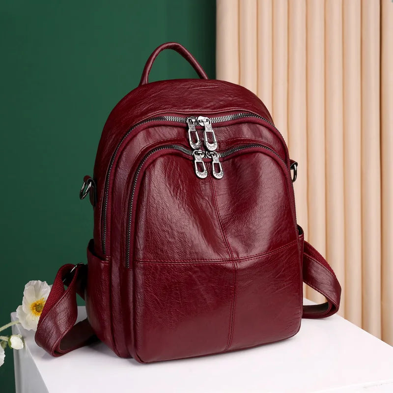 High Quality Youth PU Leather Backpacks For Teenage Girls Female School Bag Hot Sale Backpacks 2021 New Fashion Woman Backpack