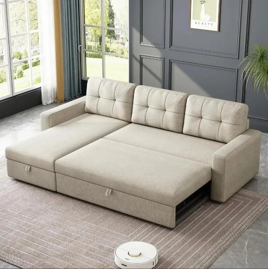 Sofá Seccional Contemporáneo Reversible con Chaise y Almacenamiento, Gris Oscuro