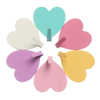 1pc Metal Heart-shaped Cartoon Chef Shape Strong Adhesive Paste Wall Bearing Kitchen Hook No Trace Waterproof Bathroom Supplies