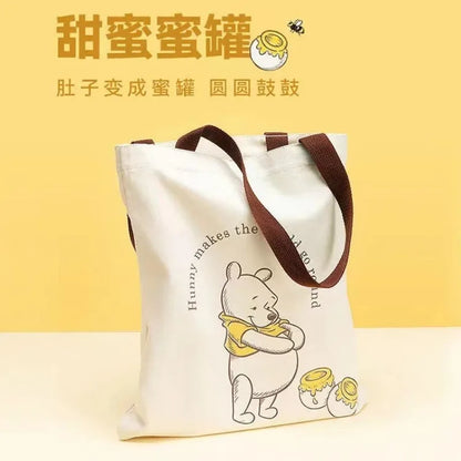 2024 Disney New Winnie the Pooh Cartoon Daily Travel Ladies Canvas Bag Single Shoulder Large Capacity Work Portable Canvas Bag