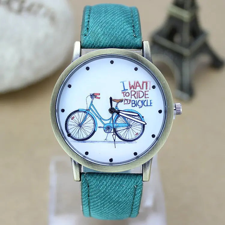 Reloj de Mujer con Correa de Cuero de Tela de Jean - Estilo y Elegancia en Uno