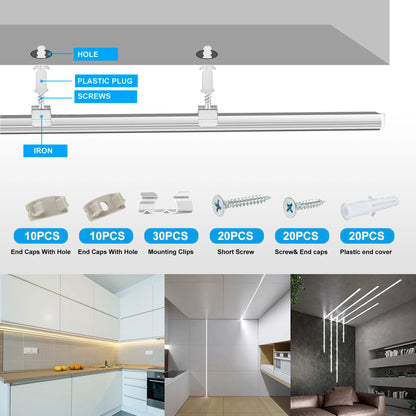 1M Aluminum LED Corner Aluminum Profile Channel Holder Aluminum Channel Led Light Strips for Under Cabinet Lamp Kitchen Closet