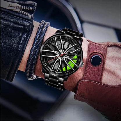 Reloj de Hombre con Diseño de Llanta de Rueda de Coche de Sanwood