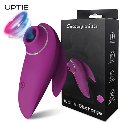 Succionador de Clítoris y Vibrador Oral UPTIE: Púrpura Sensual