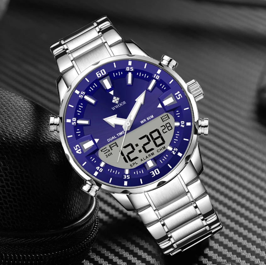 Reloj de Pulsera Militar de Lujo WWOOR - Resistente al Agua - Estilo Deportivo y Elegante