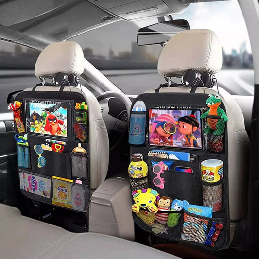 Organizador de Lujo para Asiento Trasero con Soporte para Tablet 🌟¡Viajes Placenteros y Organizados!🚗