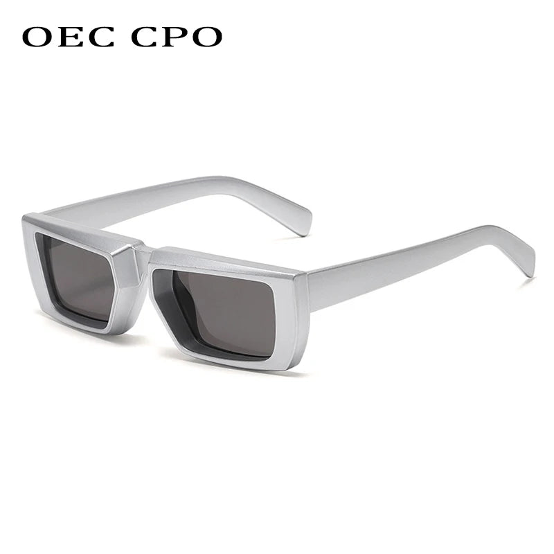 Gafas de Sol Punk Rectangulares Vintage OEC CPO 😎 ¡Estilo Rebelde para Hombres y Mujeres! 🌟