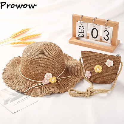 Sombrero de Paja Floral con Protección Solar y Bolsa a Juego - ¡Prepárate para el Verano! ☀️