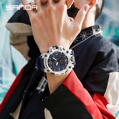 Reloj Deportivo SANDA Hombre Dual Display 🌟 ¡Envío Rápido España!