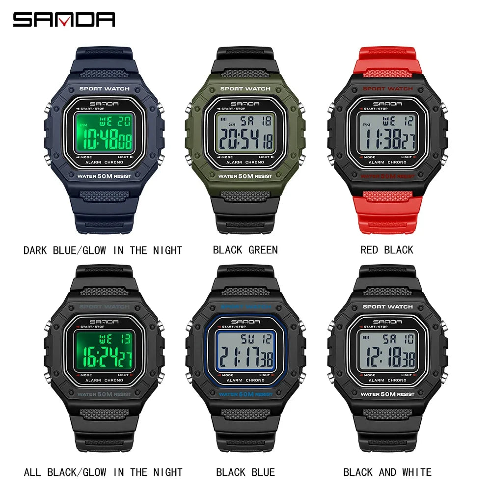 Reloj Deportivo SANDA 2156: Estilo Militar y Funciones Avanzadas