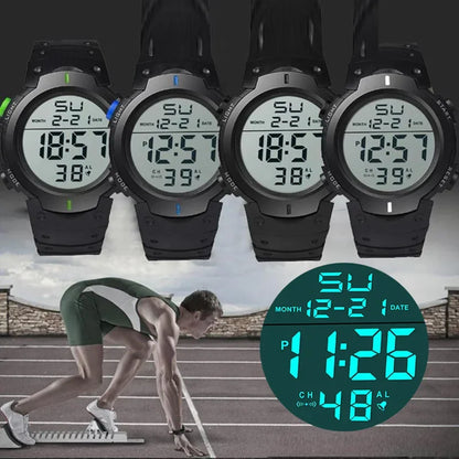 Reloj Deportivo LED Multifuncional de YIKAZE - Resistente al Agua, Cronógrafo, Alarma