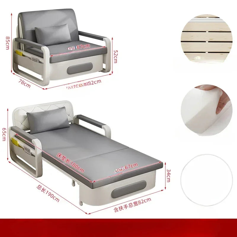 Sofá Cama Individual Plegable de Lujo con Doble Uso: Elegancia y Funcionalidad en un Mueble Excepcional 🌟