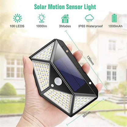 Lámparas de Pared Solar 100 LED con Sensor de Movimiento - XIWANGFIRE