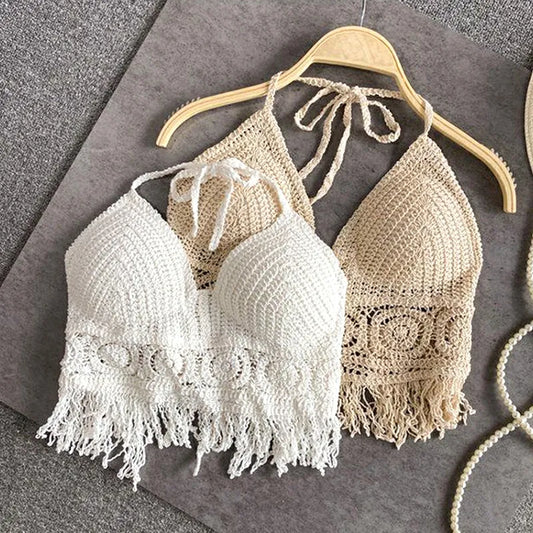 Top de Ganchillo Tejido Boho Sexy con Borlas - Envío Rápido desde España 🌴