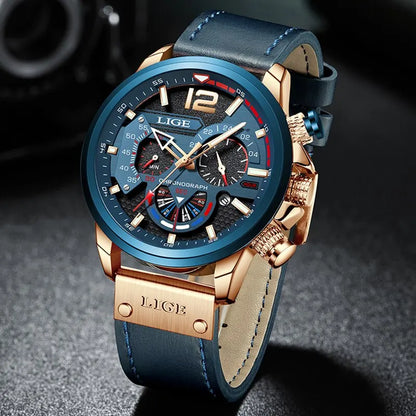 Reloj LIGE Fashion Watch Man Luxury Chronograph Sport - ¡Elegancia y estilo en cada momento!